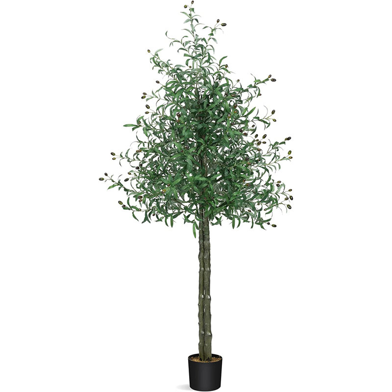 Olive artificielle en pot, Vert / Taupe, H 73 po x l 7,1 po x P 7,1 po