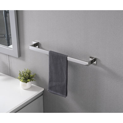 Bathroom Hardware Set 5 Piece Stainless Steel Bathroom Accessories Set Chrome with Towel Bar Toilet Paper Holder Towel Ring Hooks
