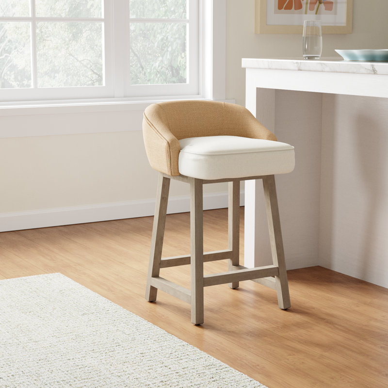 Kemble Upholstered Counter Stool with Solid Wood Frame, Counter Stool (24.25" Seat Height)