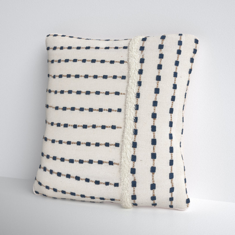 Jaden Embroidered Throw Pillow, Blue