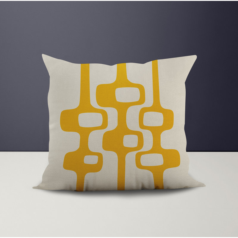 Housse et insert de coussin décoratif en polyester pour l'intérieur et l'extérieur, L 15 po x H 15 po, Jaune