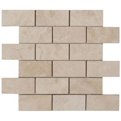 2" x 4" Travertine Brick Joint Mosaic Wall & Floor Tile