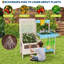 Cuisine en bois et établi de rempotage pour enfants dès 3 ans | Visionneuse de racines transparente, évier amovible et outils de jardinage pour l'apprentissage des sciences, des technologies, de l'ingénierie, des arts et des mathématiques (STEM)