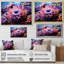 Harmonie d'animaux mauves et roses sur toile-1986885033-1986885036