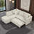 82.6" Beige L-Shaped Sectional Pull Out Sofa Bed with Storage Ottoman & USB Ports-1277466836