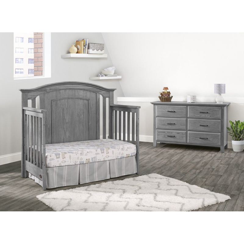 Lit de bébé convertible 4 en 1 Willowbrook, Gris graphite
