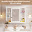 Armoire de rangement murale avec miroir et tablettes ouvertes-1809207751