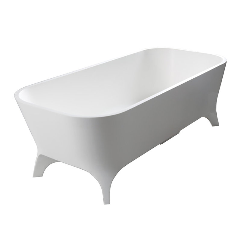 Giulia 70.88'' L Freestanding Soaking Bathtub, Gloss White