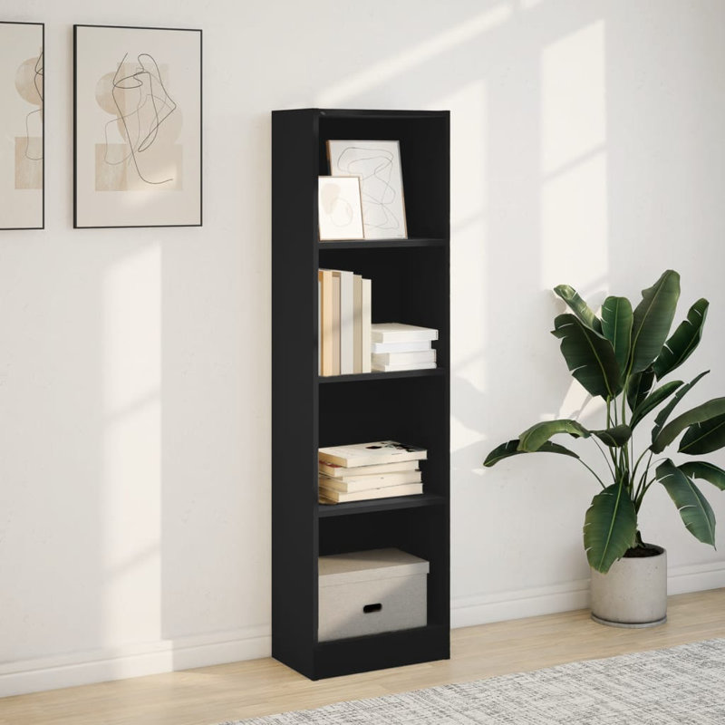 Athema Standard Bookcase, Black, (4 Shelves) 143cmH x 40cmW x 24cmD