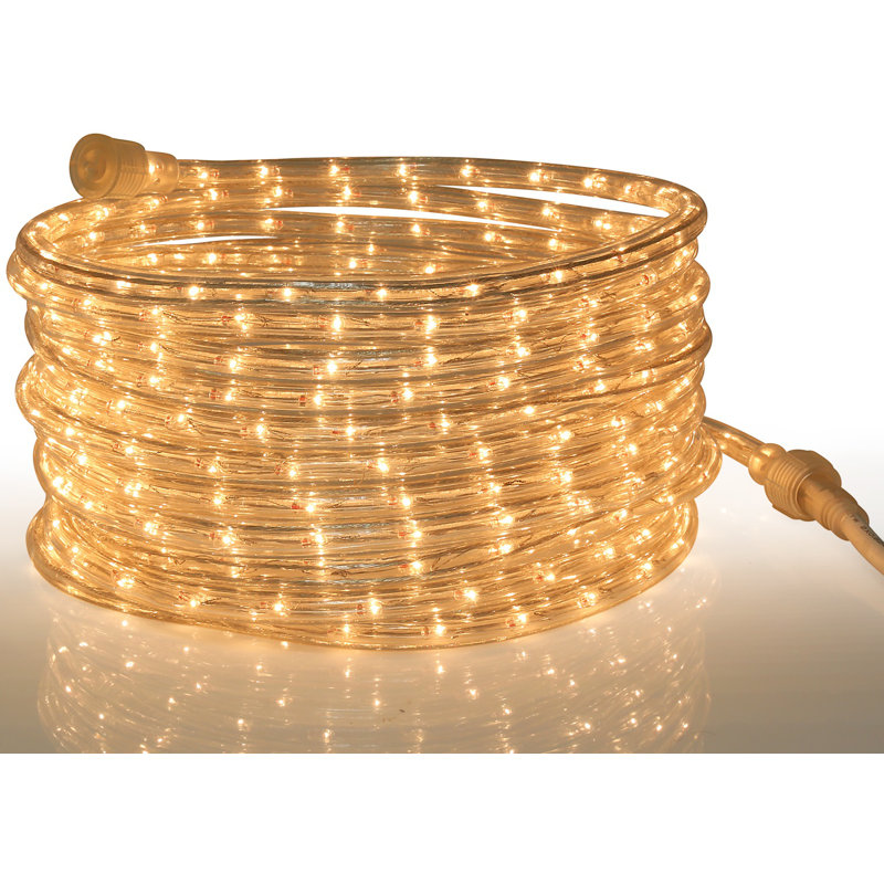 Tupkee 24ft Clear Incandescent Rope Light – 10MM Diameter, 288 Warm Long-Life Bulbs for Indoor and Outdoor Use, Orange