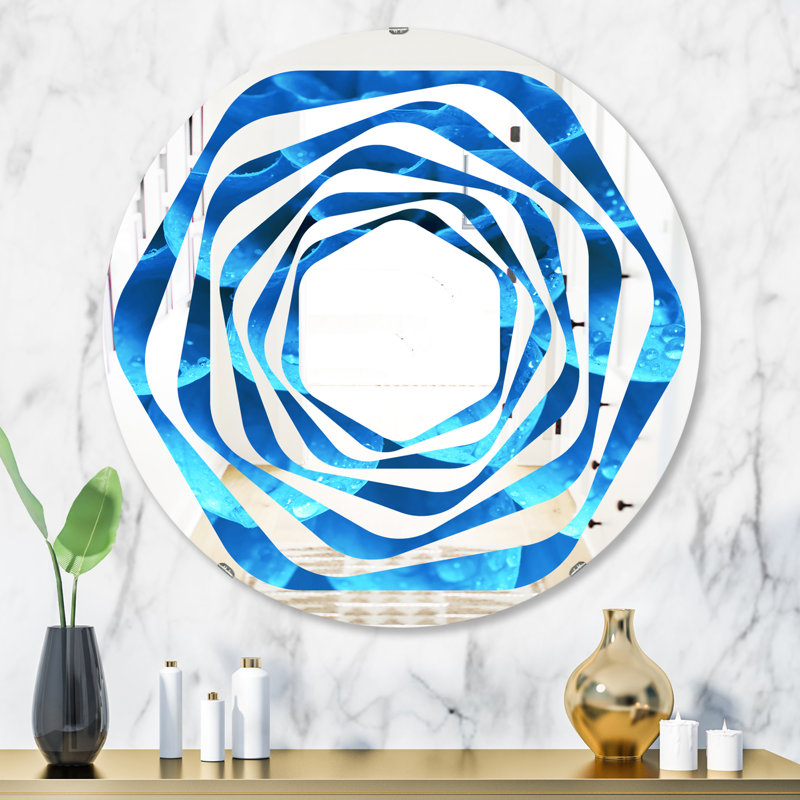 Miroir mural Coastal, Grand tourbillon de fleurs et de pétales, H 31,5 po x l 31,5 po