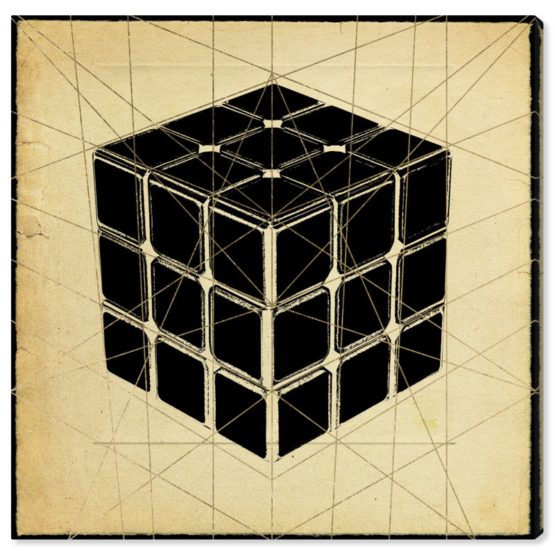 « rubiks cube print », art sur toile Cordell, H 30 po x l 30 po x P 1,5 po