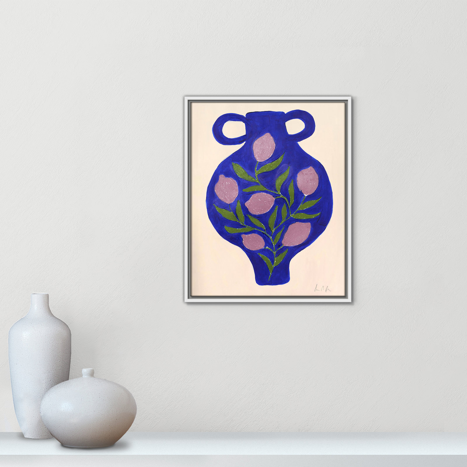Vase No. 03 Print by Camilla Bergqvist, 21.5" H x 17.5" W, White