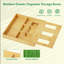 Organisateur de rangement en bambou pour tiroir de cuisine - 1 boîte, 4 compartiments compatible avec les sacs gallon, pinte, sandwich et collation-125938203