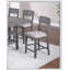 Ensemble de salle à manger 7 pièces à hauteur de comptoir contemporain avec table grise, tablette de rangement et 6 chaises hautes pour un repas élégant