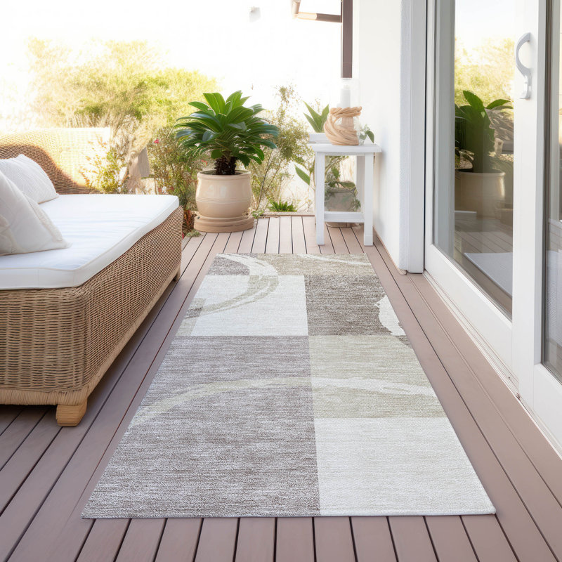 Tapis rectangulaire Aleh avec envers antidérapant, Tapis de couloir 2 pi 3 po x 7 pi 6 po