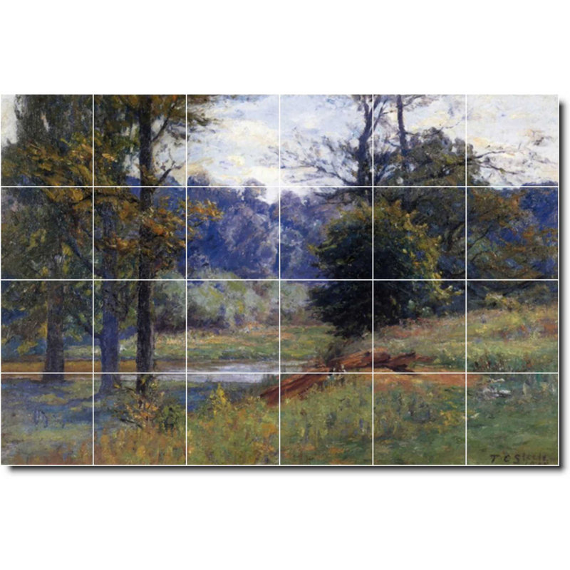 Carreau de céramique décorative 36 po x 24 po 6 po x 6 po, Theodore Steele, peinture de campagne W08359