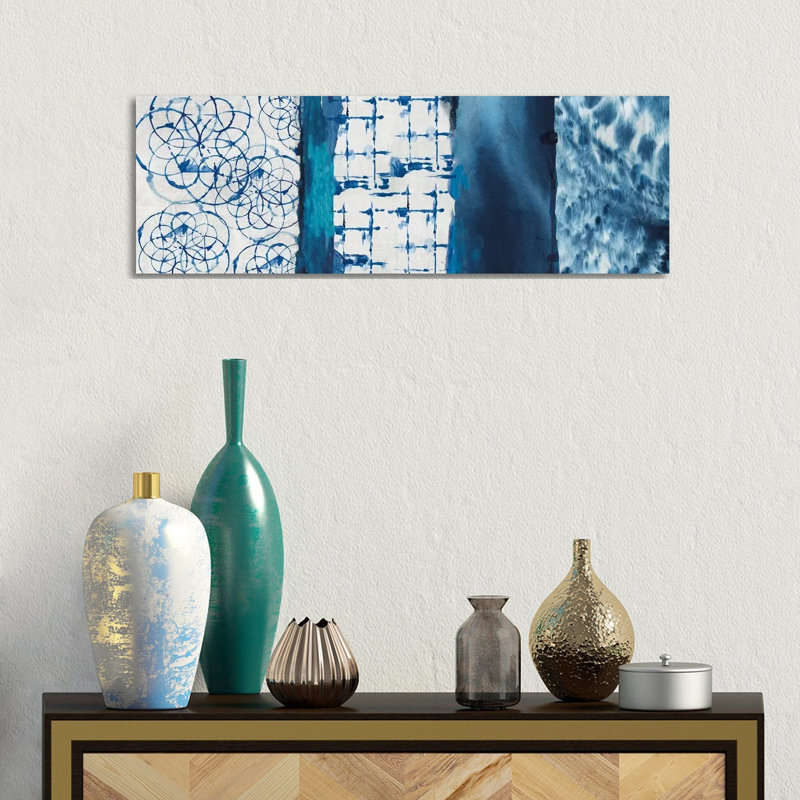Shibori Patchwork I by Aimee Wilson - Wrapped Canvas Panoramic Print, 30.48 cm H x 91.44 cm W x 1.91 cm D