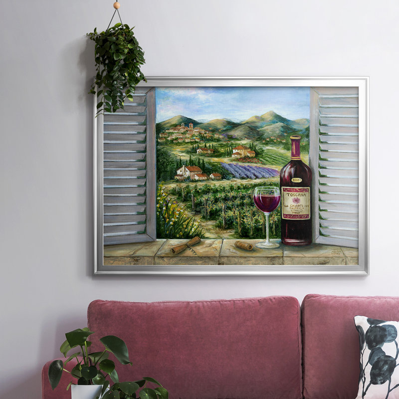 «Tuscan Red and Vineyard», reproduction d'art sur toile, H 26 po x l 38 po x P 1,5 po, Argent