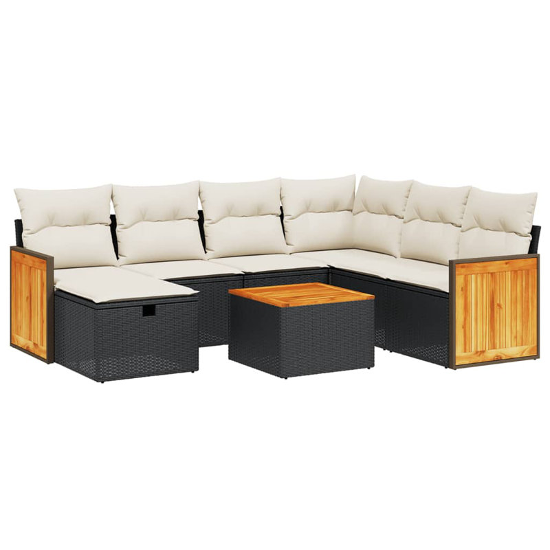 Vidaxl Garden Sofa Set Black