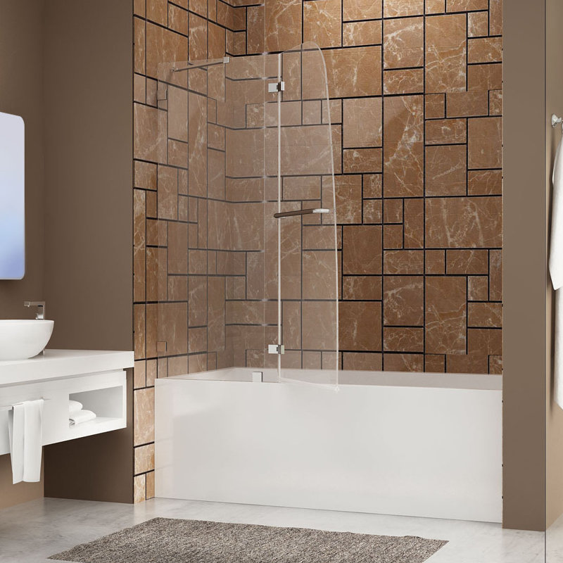 Porte de baignoire à charnière sans cadre l 48 po x H 58 po