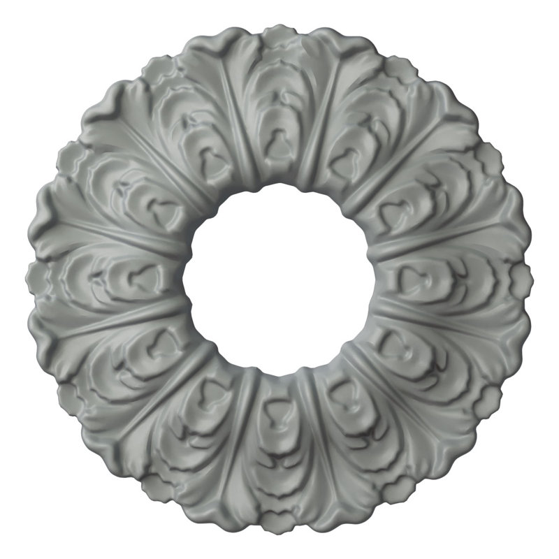 Endurathane Janice Ceiling Medallion, 9 3/4"OD x 3 3/8"ID x 3/4"P, Factory Primed