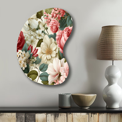 Ingle - Unique Shape floral Metal Wall Art, Asymmetrical Metal Wall Sculpture Print