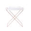 Table d'appoint rectangulaire en acrylique transparent avec base amovible en forme de « X » de 5 mm et 8 mm en métal, non pliable, 56 cm de large, 56 cm de hauteur, 41 cm de profondeur, capacité de charge maximale de 45 kg.