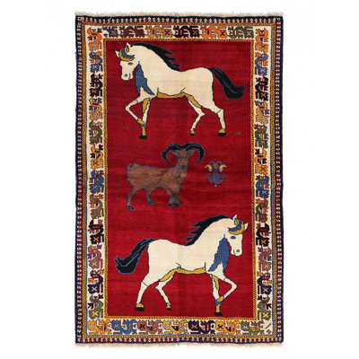 Fine Hand knotted persian shiraz rug 3'11'' X 6'1''