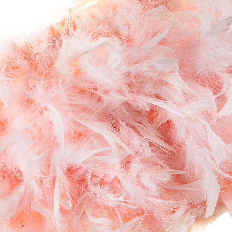 Mcclellan Modern and Chic Real Feather Floor Lamp with Base and Switch, Pink