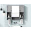 Armoire de salle de bain avec miroir - 35 po x 28 po Polyvalence de rangement dissimulé gris-2076763801