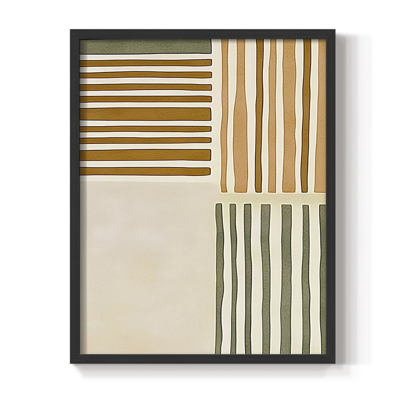 Impression abstraite encadrée, prête à être suspendue, fabriquée aux États-Unis, H 14 po x l 11 po, Noir