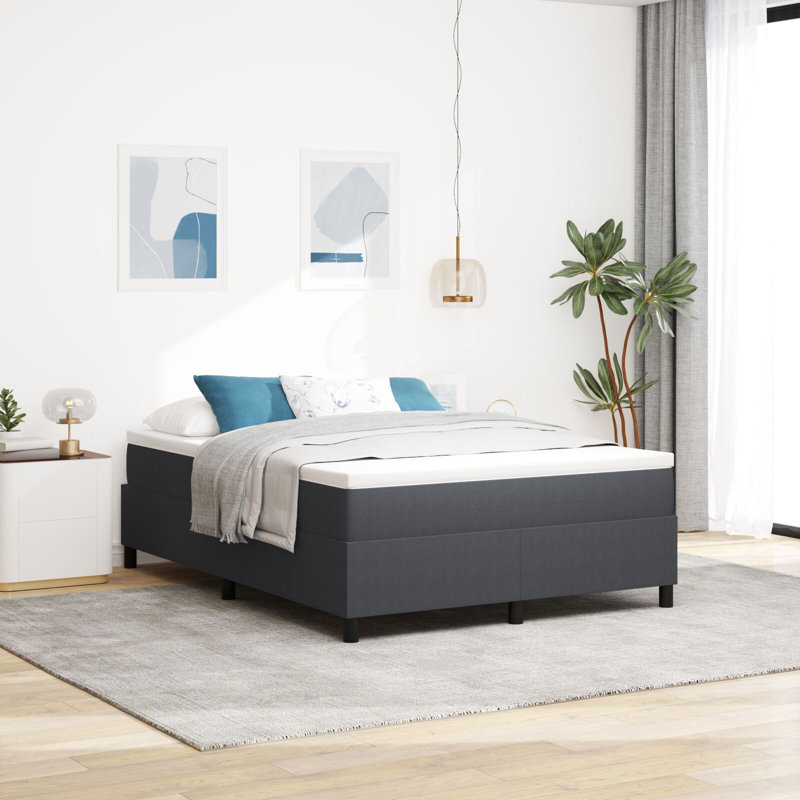 Solid Wood Bed, 160 x 200 cm, Dark Grey