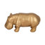 Figurine poterie ciment hippopotame Boho Glam Accent pour la décoration de salon de chambre à coucher de bureau à domicile - Or 4 po et métallique