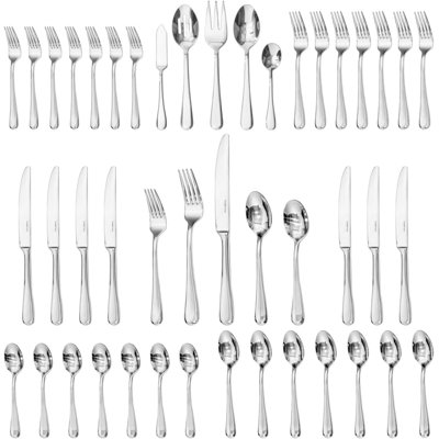 45-Piece Silverware Set For 8, Premium Stainless Steel Flatware Set With Serving Utensils, Heavy Duty Cutlery Set With Mirror Polish, Dishwasher Safe For Everyday Use