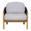 Fauteuil club d'extérieur, corde en bois gris foncé avec coussin gris-1952679516-1952679517