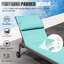 3 chaises longues d'extérieur - chaises de jardin en aluminium avec rembourrage et siège inclinable réglable pour la piscine, la plage et le balcon dans un cadre en tissu bleu lac