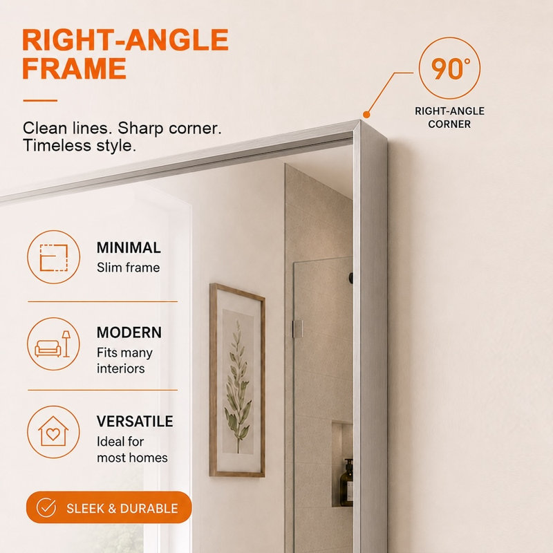 Cosy 30 in. W x 30 in. H Rectangular Framed Wall Bathroom Vanity Mirror in Brushed Nickel, Brushed Nickel, 30" x 30"