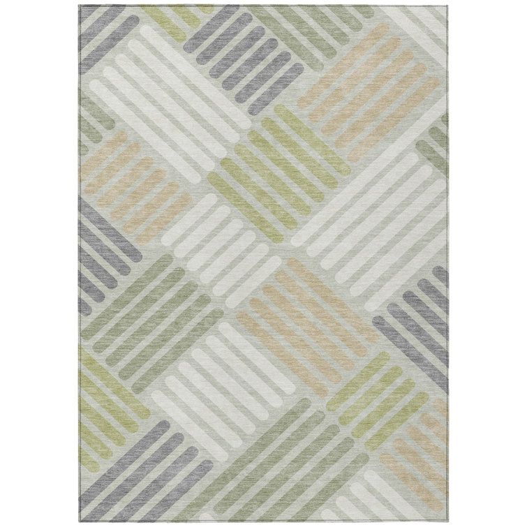 Machine Washable Indoor/Outdoor Skiljo ACN2339 Geometric Rug