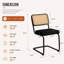 Chaise de salle à manger de style Mid-Century en rotin de 19,3 po avec dossier en rotin de canne (ensemble de 4)-127658168-127658166