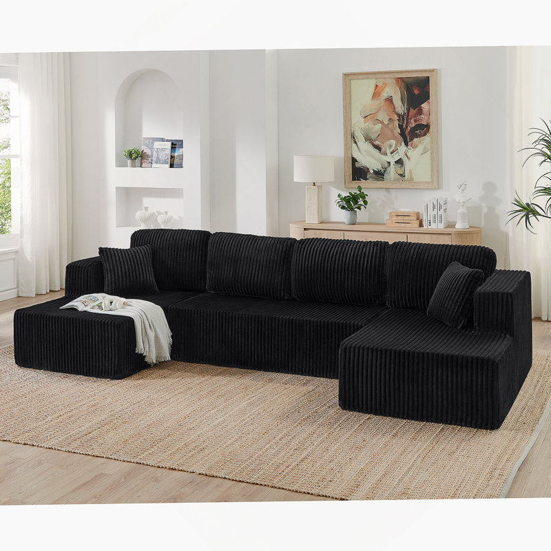 Canapé modulaire polyvalent pour espaces de vie confortables, Noir