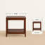 Table de bout carrée en bois massif de 23,62 po avec tablette de rangement, table d'appoint classique au fini noyer pour le salon et la chambre à coucher
