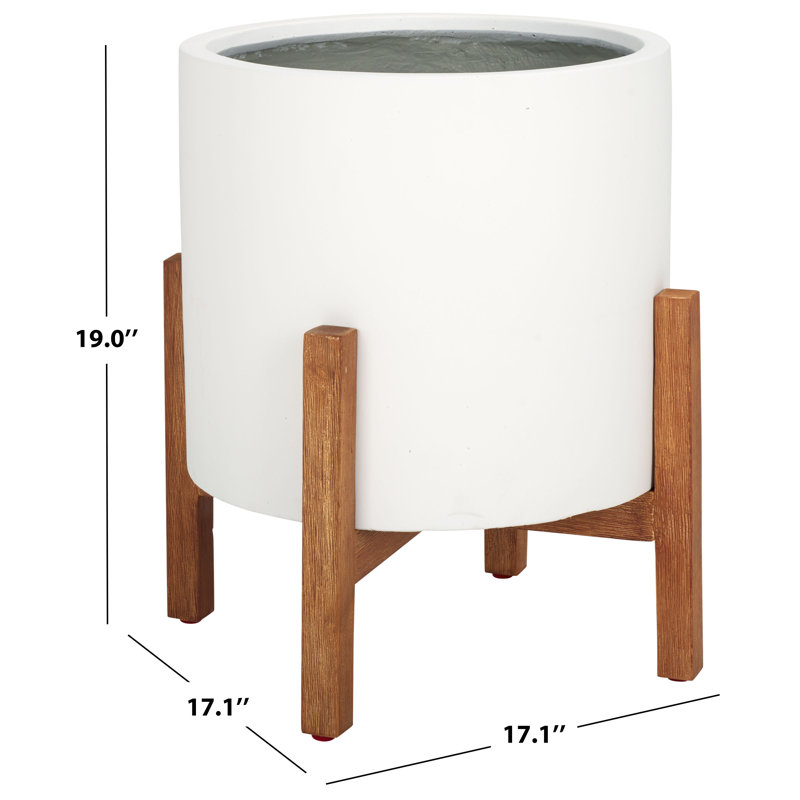 Pot à fleurs Tabitha, Blanc, H 19 po x l 17,1 po x P 17,1 po