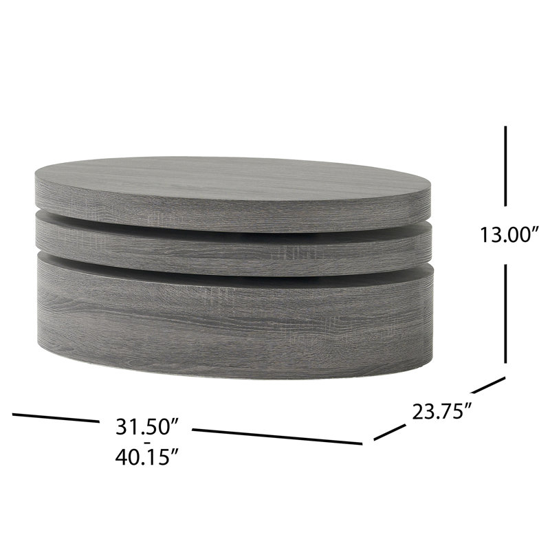 Table basse Jaydon, Chêne de Sonoma noir