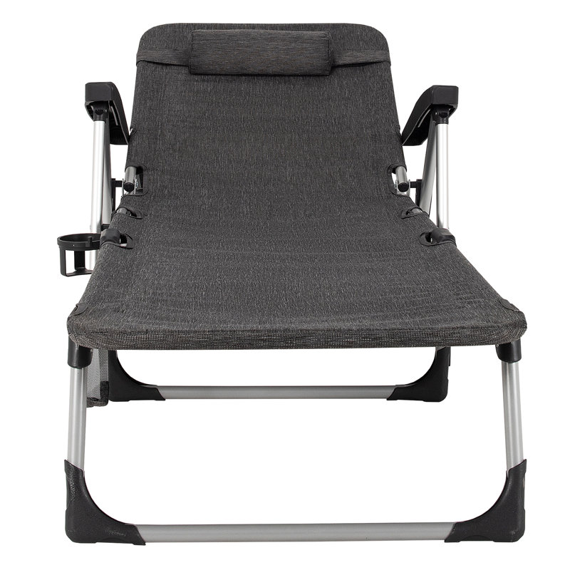 Agnija 190cm Long Reclining Single Sun Lounger, Grey