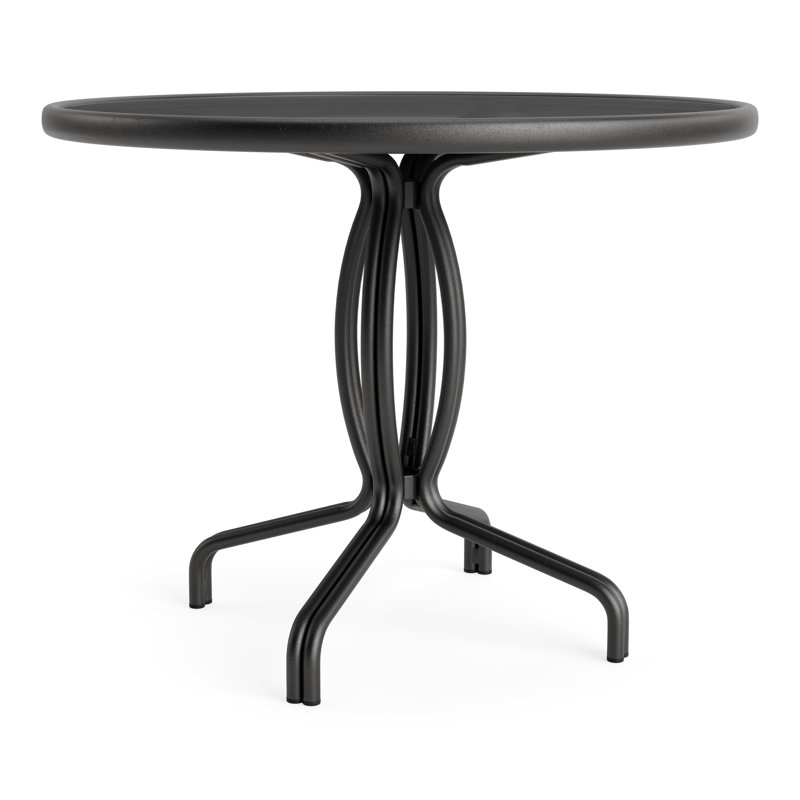 Kantan Outdoor Round Chat Table, Textured Pewter