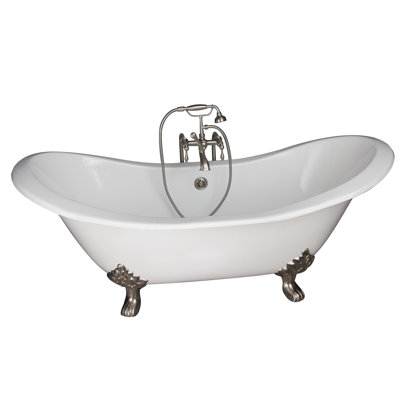 72'' x 31'' Freestanding Soaking Cast Iron Bathtub