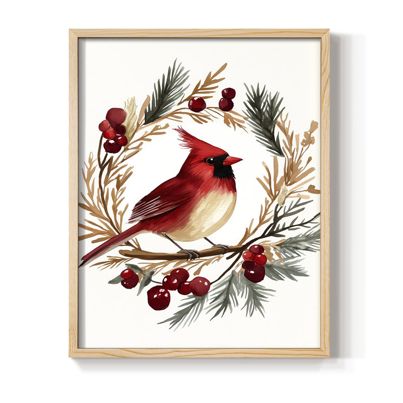 «Christmas Holiday Art CML XXVI», reproduction d'art encadrée - bois massif, H 11 po x l 9 po, Naturel