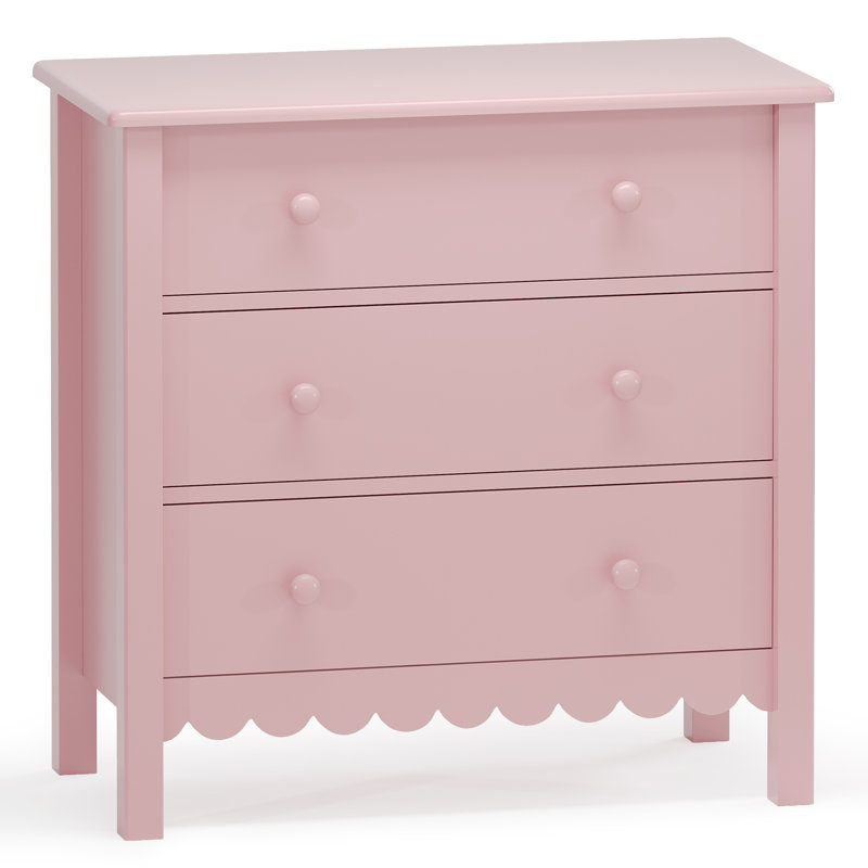 27.5" W 3-Drawer Dresser, Pink