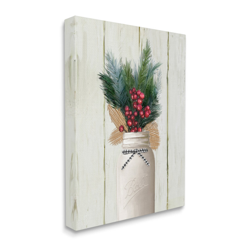 « Country Holiday jar Pine Needles » par Ziwei Li-impression d’art graphique, Toile tendue, H 40 po x l 30 po x P 1,5 po